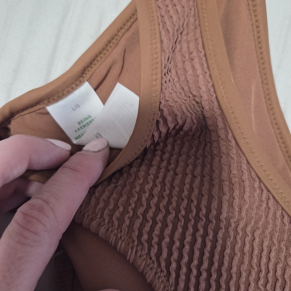 aerie Brown Ribbed V-Neck Bikini Top - Picture 4 of 4